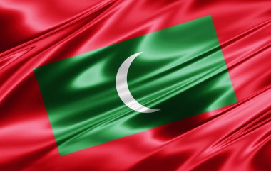 Maldivler bayrağı ile kopya alanı metin - 3d çizim için    