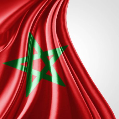 Fas bayrağı kopya alanı metni üzerinde beyaz arka plan - 3d çizim ile    