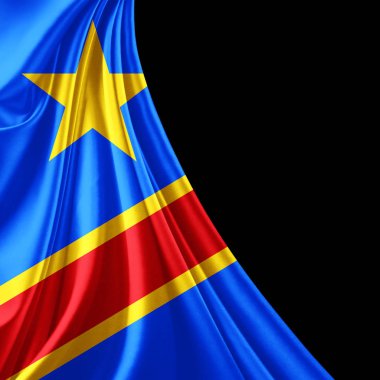 Metin - 3d çizim için kopya alanı ile Kongo Demokratik Cumhuriyeti bayrağı    