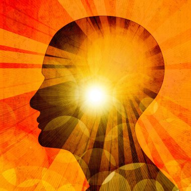  insan kafası, arka plan - 3d çizim