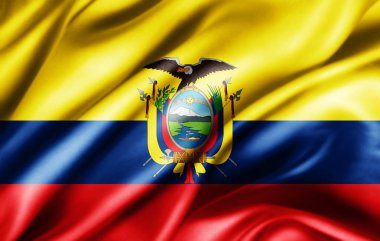 Ekvador bayrakla kopya alanı metin - 3d çizim için    