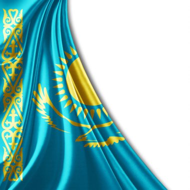 Kazakistan bayrağı ile kopya alanı metin - 3d çizim için    