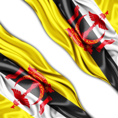 Brunei bayrağı ile kopya alanı metin - 3d çizim için    