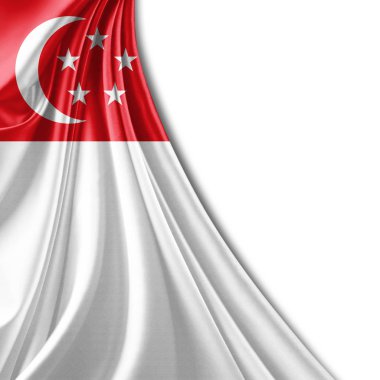 Singapur bayrağı ile kopya alanı metin - 3d çizim için    