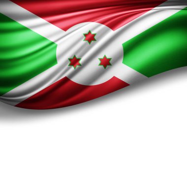 Burundi bayrağı kopya alanı metni üzerinde beyaz arka plan - 3d çizim ile    