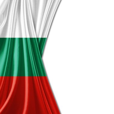 Bulgaristan bayrağı kopya alanı metni üzerinde beyaz arka plan - 3d çizim ile   