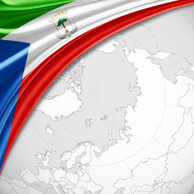 Ekvator Ginesi bayrağı ile kopya alanı metin - 3d çizim için    