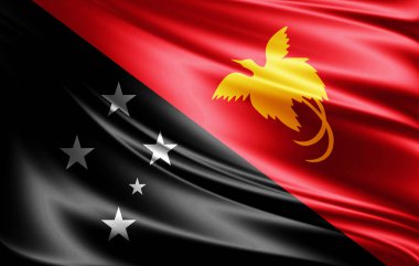 Yeni Gine bayrağı ile kopya alanı metin - 3d çizim için    