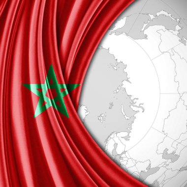 Fas bayrağı ile kopya alanı metin - 3d çizim için    