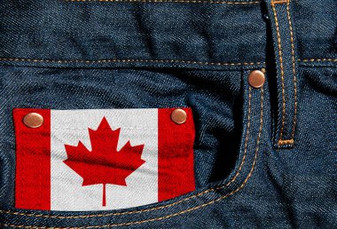 Kanada bayrağı üzerinde kot pantolon - 3d resimde arka plan