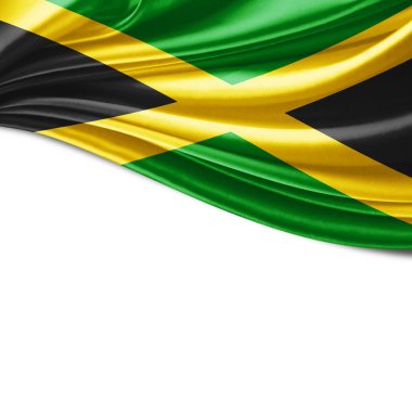 Jamaika bayrakla kopya alanı metin - 3d çizim için    