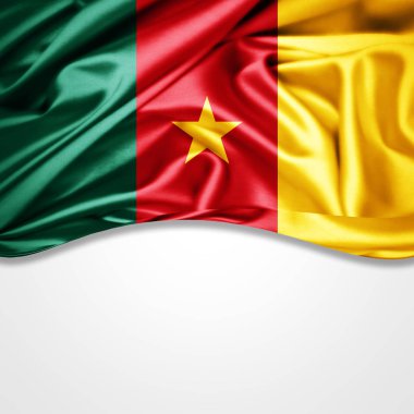 Kamerun bayrağı ile kopya alanı metin - 3d çizim için    