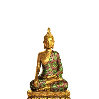 Buddha ve güneş heykeli. Dini kavramı - illüstrasyon