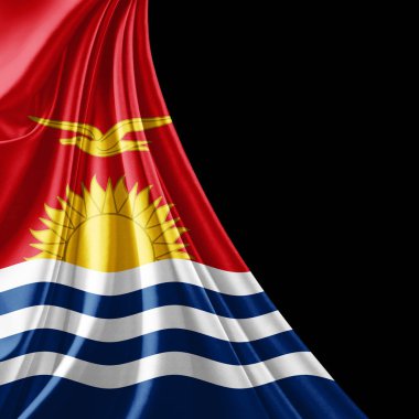 Kiribati bayrağı ile kopya alanı metin - 3d çizim için    