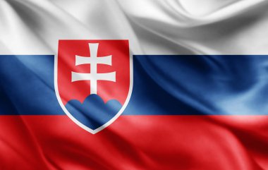 Slovakya bayrağı ile kopya alanı metin - 3d çizim için    