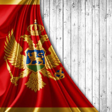 Karadağ bayrağı ile kopya alanı metin - 3d çizim için    