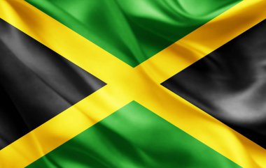 Jamaika bayrakla kopya alanı metin - 3d çizim için    