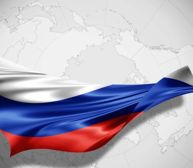 Rusya bayrağı ile kopya alanı metin - 3d çizim için    