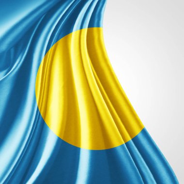 Palau bayrağı ile kopya alanı metin - 3d çizim için    