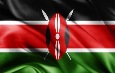 Metin - 3d illüstrasyon kopya alanı olan Kenya'nın bayrağı    