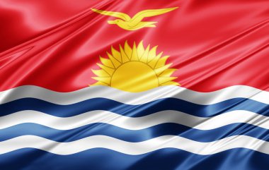 Kiribati bayrağı ile kopya alanı metin - 3d çizim için    