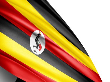 Uganda bayrağıyla kopya alanı metin - 3d çizim için    