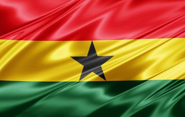 Gana bayrağı ile kopya alanı metin - 3d çizim için    