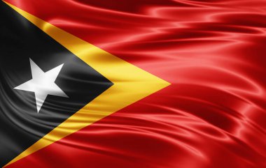 Doğu Timor bayrağı ile kopya alanı metin - 3d çizim için    