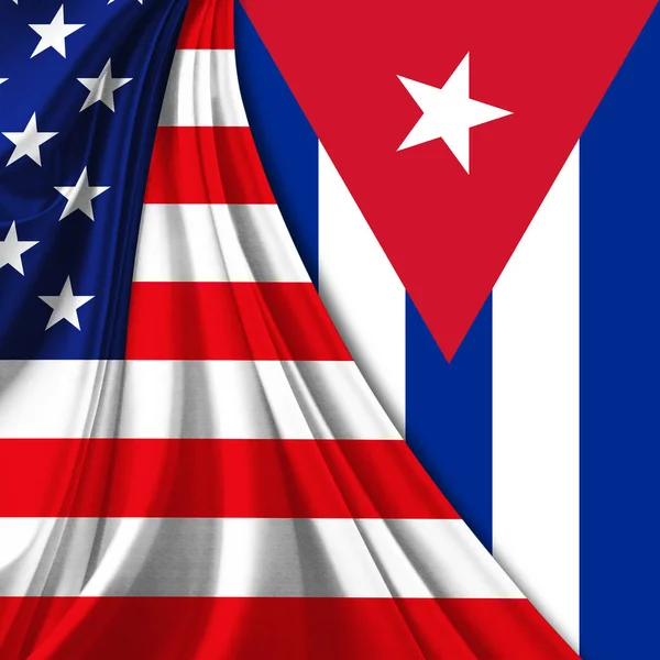 Cuba Vlag Usa Vlag Achtergrond — Stockfoto