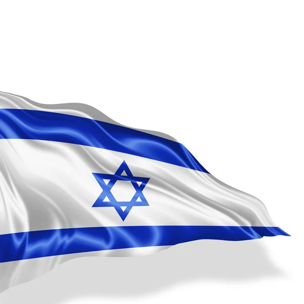 Flaga Izraela Kopia Miejsce Tekst Białym Tle Ilustracja — Zdjęcie stockowe