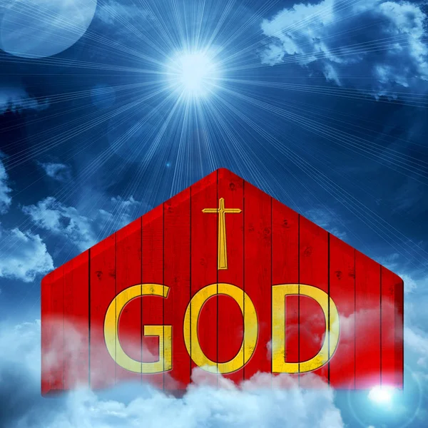 Gottes Wort Kreuz Kirche Religiöses Konzept — Stockfoto