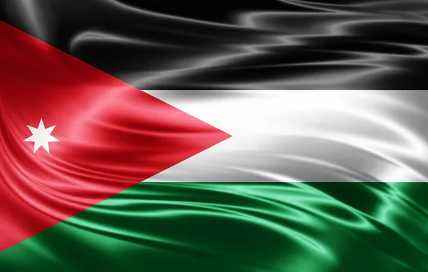 Jordanische Flagge Mit Kopierplatz Für Ihren Text Illustration — Stockfoto