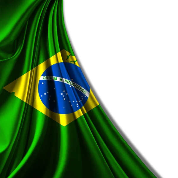 巴西丝绸旗与复制空间为您的文本或图像 — 图库照片