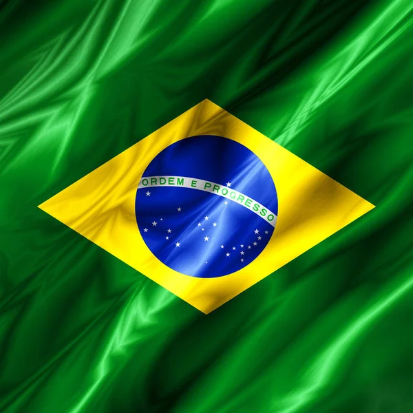 Vlag Van Brazilië Met Kopie Ruimte Voor Tekst Afbeeldingen — Stockfoto