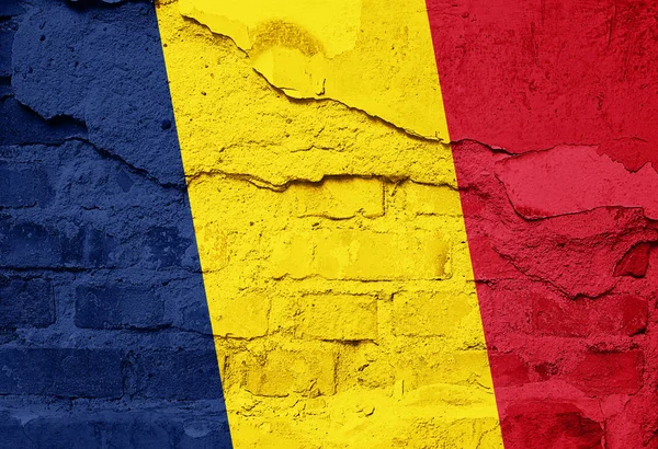 Chad Flag Painted Old Wall Texture Illustration — Stock Photo, Image