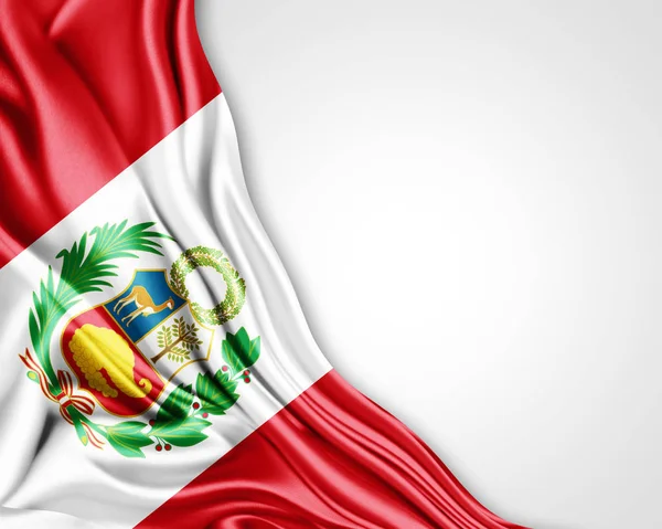 Vlag Van Peru Met Kopie Ruimte Voor Tekst Illustratie — Stockfoto