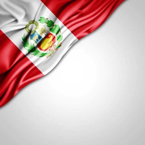 Vlag Van Peru Met Kopie Ruimte Voor Tekst Illustratie — Stockfoto