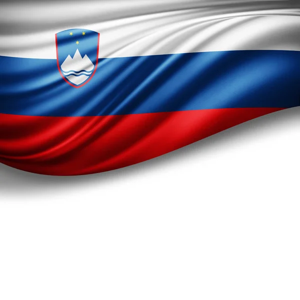 Sloveniens Flagga Med Kopia Utrymme För Din Text Illustration — Stockfoto