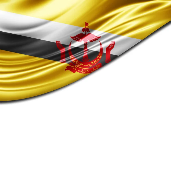 Vlag Van Brunei Met Kopie Ruimte Voor Tekst Illustratie — Stockfoto