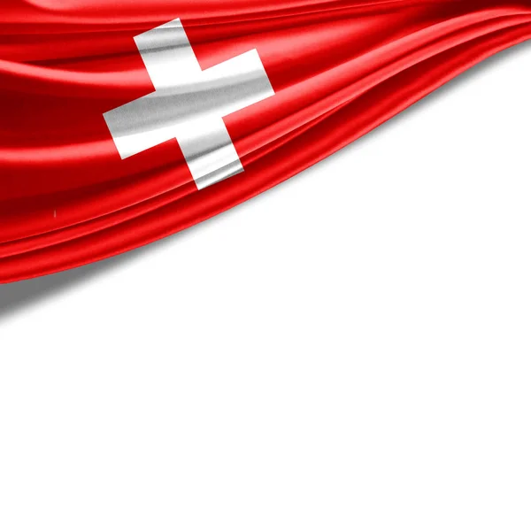 Schweiz Flagga Med Kopia Utrymme För Din Text Illustration — Stockfoto