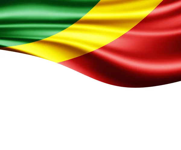 Kongo Cumhuriyeti Bayrağı Ile Kopya Alanı Metin Çizim Için — Stok fotoğraf