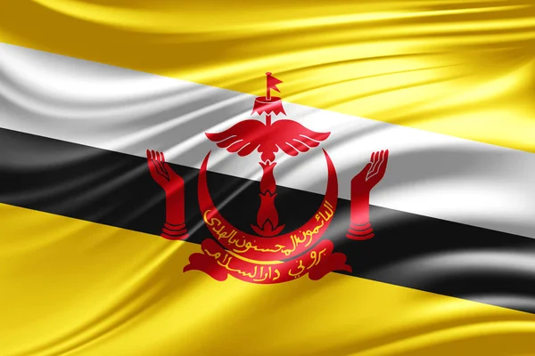 Flagge Von Brunei Mit Kopierplatz Für Ihren Text Illustration — Stockfoto