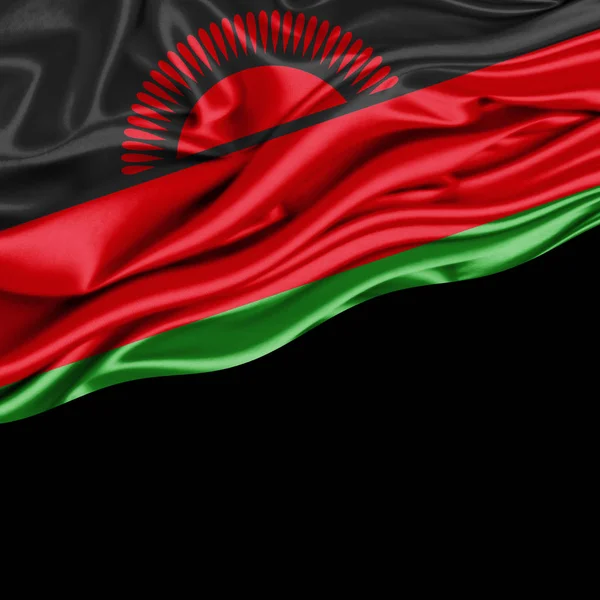 Malawis Flagga Med Kopia Utrymme För Din Text Illustration — Stockfoto