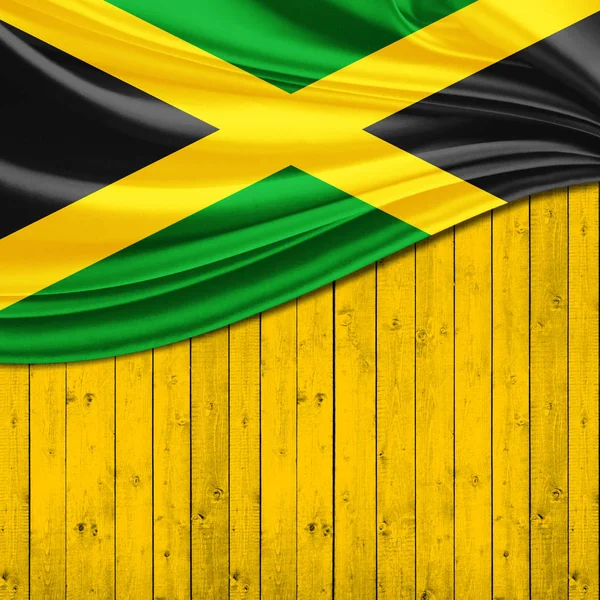 Vlag Van Jamaica Met Kopie Ruimte Voor Tekst Illustratie — Stockfoto