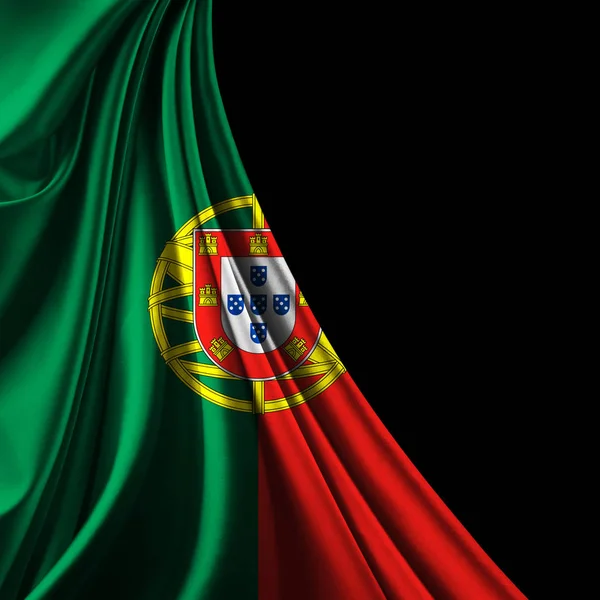 Portugals Flagga Med Kopia Utrymme För Din Text Illustration — Stockfoto