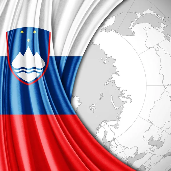 Σημαία Της Σλοβενίας Αντίγραφο Χώρο Για Κείμενο Απεικόνιση — Φωτογραφία Αρχείου