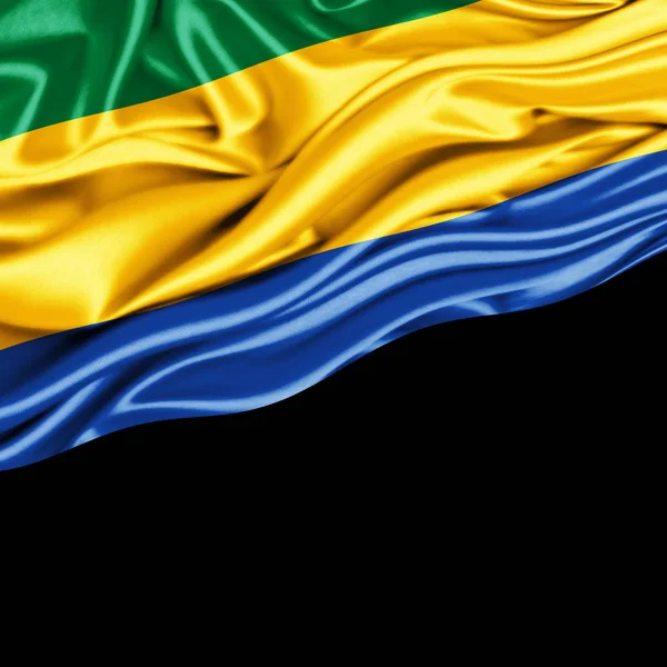 Gabon Bayrağı Ile Kopya Alanı Metin Çizim Için — Stok fotoğraf