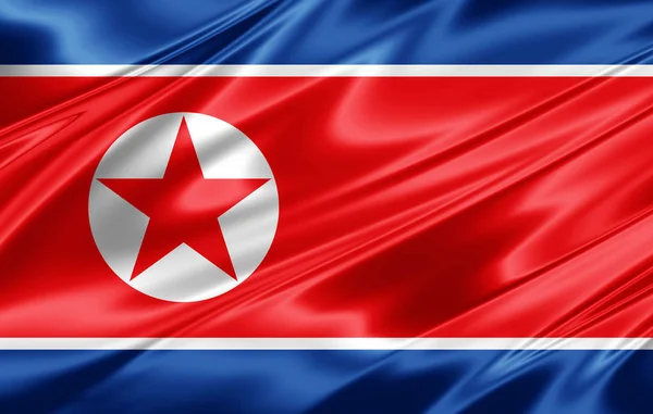 朝鲜国旗与复制空间为您的文本 — 图库照片