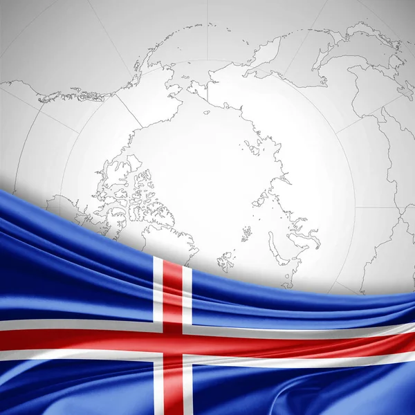 Másol Szöveg Illusztráció Hely Izland Zászlaja — Stock Fotó