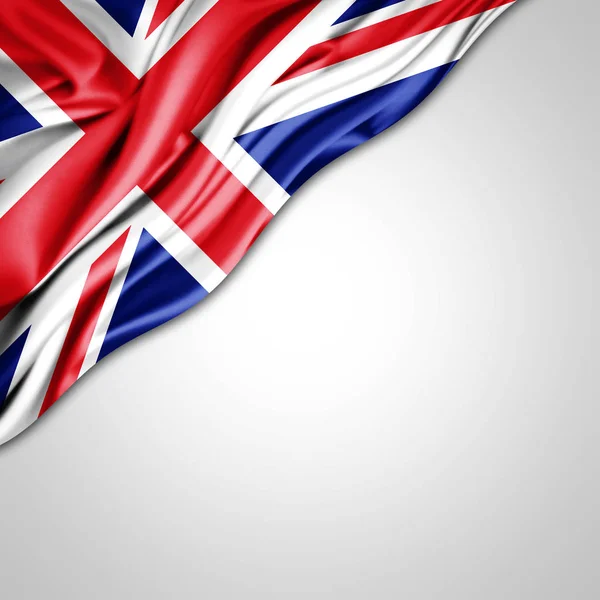 Флаг Соединенного Королевства Местом Копирования Текста Белом Фоне Иллюстрация — стоковое фото